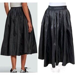 Adidas GP5941 Midi Sports Pleated Skirt Black $80 Streetwear K-pop MEDIUM Casual